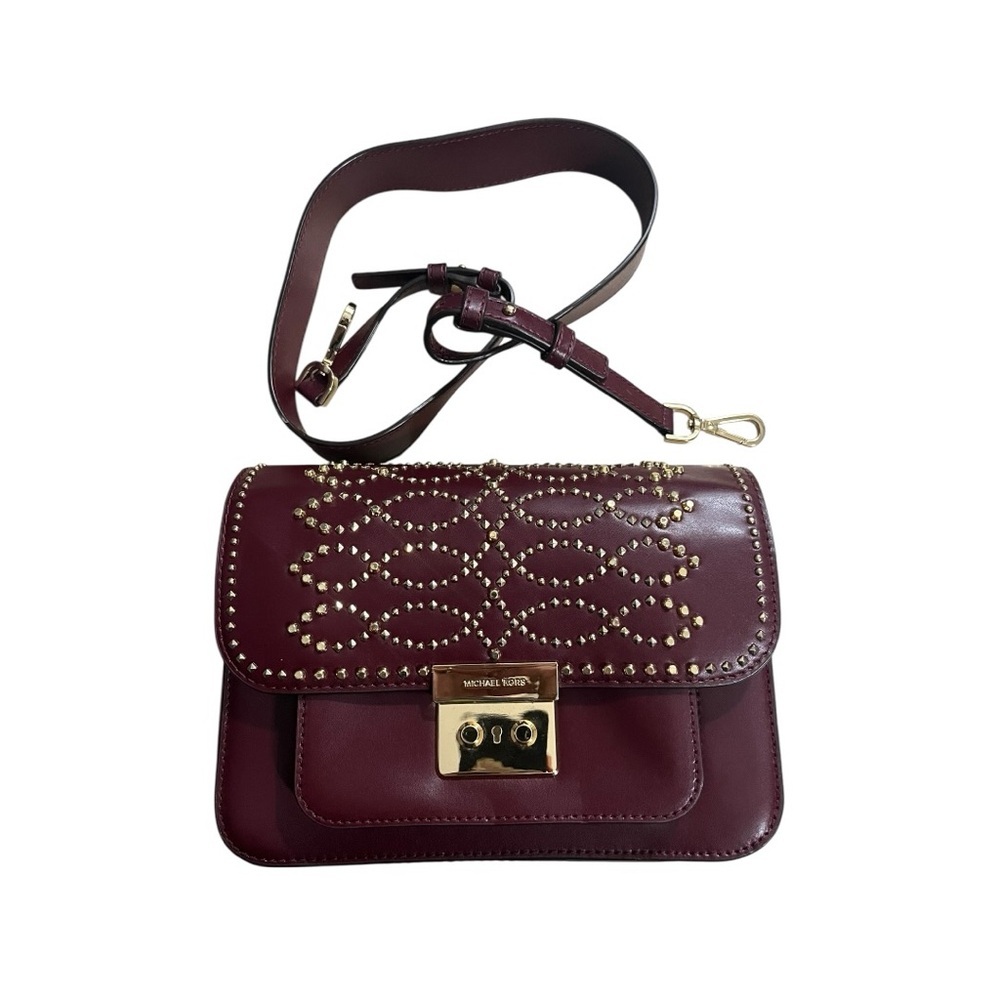 Michael Kors Sloan Editor Studded Leather Shoulder Bag - Picture 3 of 12